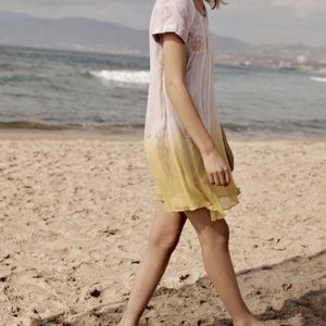 Anthropologie HD Ivory Chiffon Dress